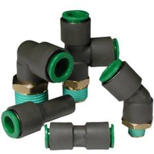 2 pc SMC CORPORATION KRL10-01SW2 Fitting, flame resistant, male elbow, 10mm, 1/