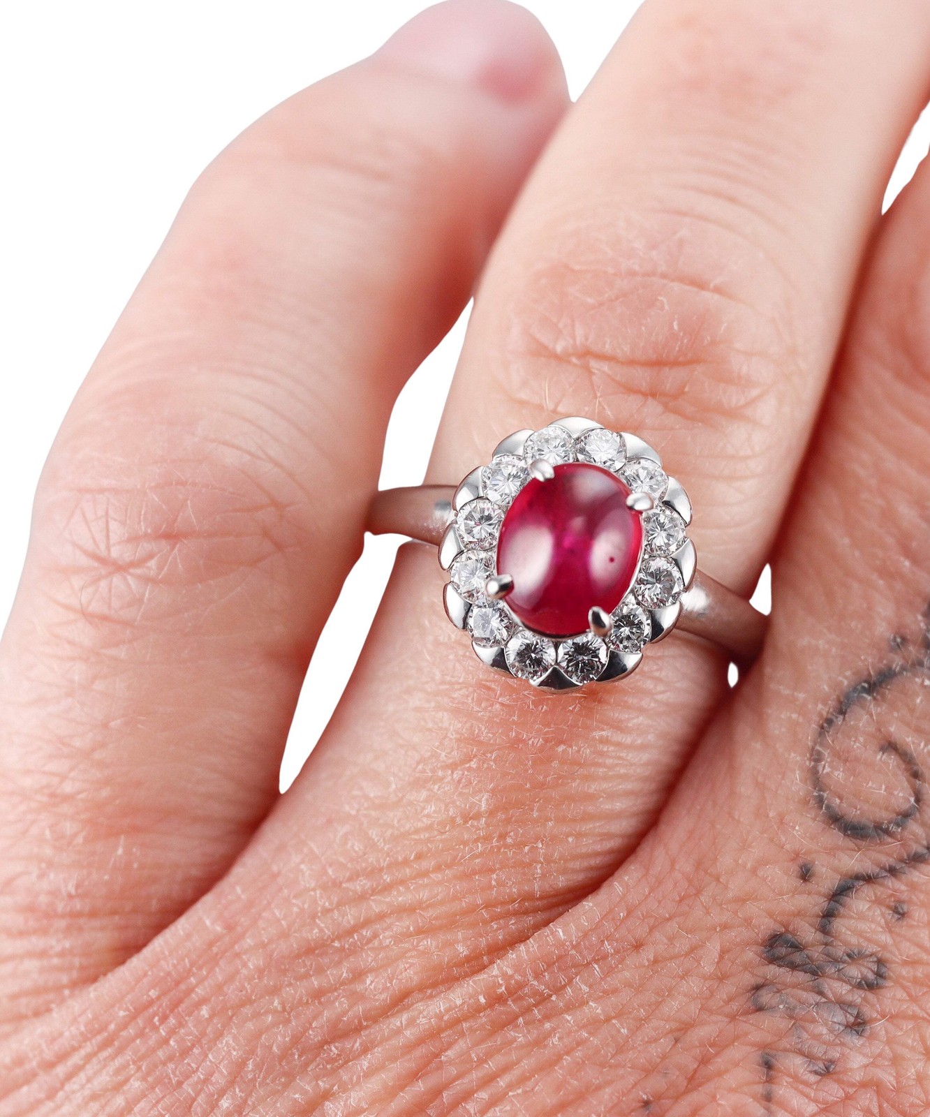 Platinum 2.15ct Ruby Diamond Ring - image 5
