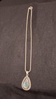 .925 Silver Rope Chain Necklace Teardrop Labradorite Bezel Pendant Charm — photo 2