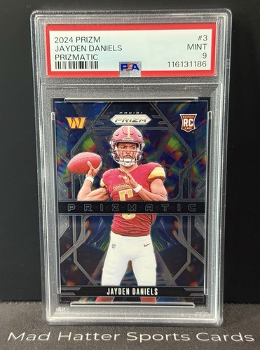 2024 Panini Prizm Prizmatic Jayden Daniels #3 (RC) PSA 9 Mint Commanders 🏈