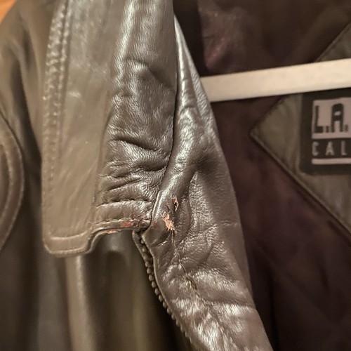 LA Leather California Brown Leather Jacket Men's Size 3XL Motorcycle Biker - Picture 13 of 18
