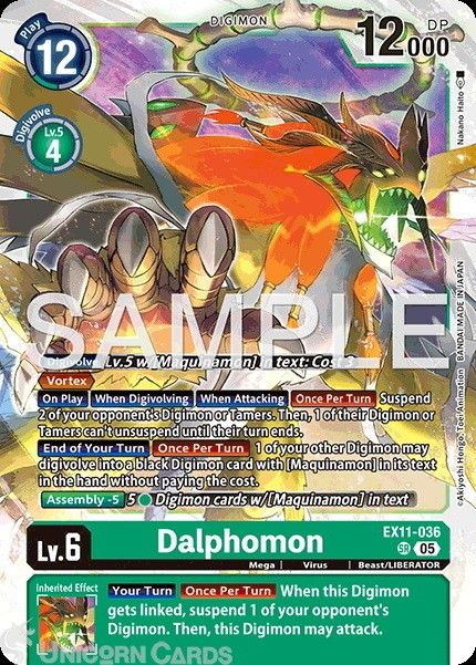 EX11-036 Dalphomon : Super Rare Digimon Card : EX11: Dawn of Liberator