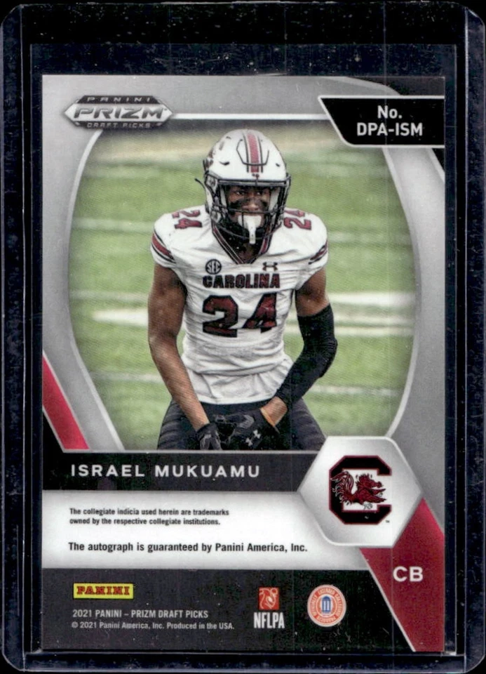 2021 Prizm Draft Israel Mukuamu Green Prizm Rookie RC Auto #DPA-ISM - Image 2 of 2