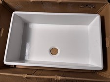 Franke FHK710-33WH Fireclay Apron Front Single Bowl, 33-inch, White