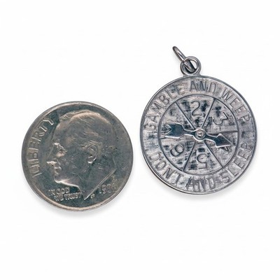 Vintage silver GAMBLE AND WEEP LOVE ROULETTE WHEEL MOVEABLE GAMBLING charm #2