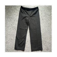 Nine West Women’s Gray Herringbone Velvet Lined Dark Academia Straight Leg Pant