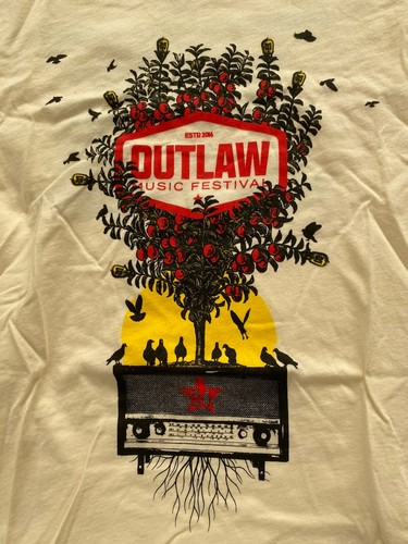 Camicia Outlaw Music Fest 2024 Tour: Willie/Dylan/Mellencamp - taglia S, 2 lati/nuova/rara prezzo ebay