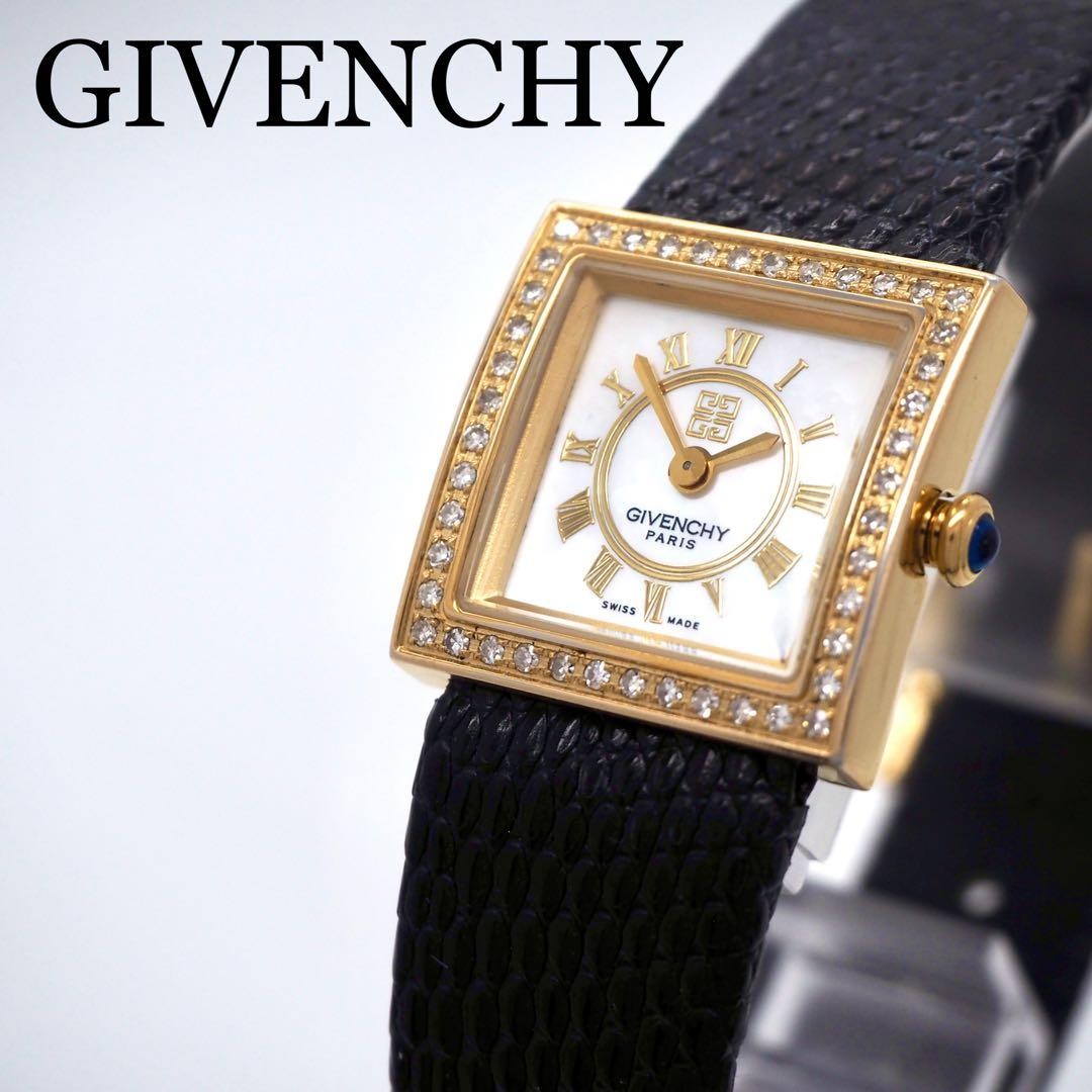 Good Condition GIVENCHY Watch Square Diamond Beze… - image 1