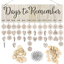 Family Birthday Reminder Calendar Board With Tags, DIY Wooden Wall Hanging