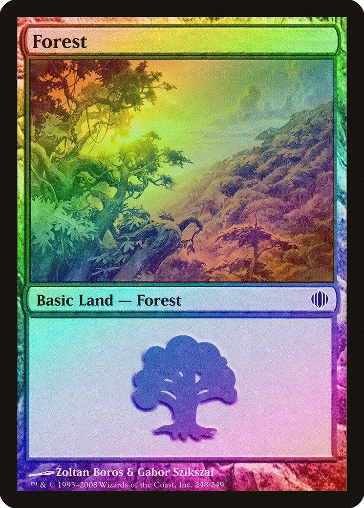 Forest (248) FOIL Shards of Alara NM Basic Land MAGIC GATHERING CARD ABUGames