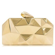 Women's Clutch Purses Metallic Bridal Party Geometric Evening Gold Metallic