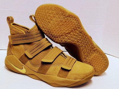 🏀 2017 Nike LeBron Zoom Soldier 11 Men's sz 14 Wheat/Gold 897646