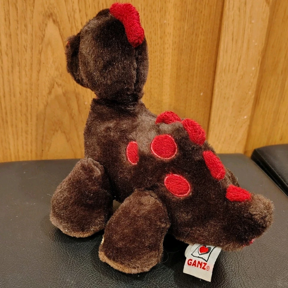 Webkinz Dinosaur Plush Brown Red 10" Standing Stuffed Ganz B55 - Image 4 of 4