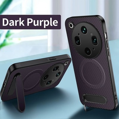 For Oppo Find X9 Ultra Phone Case, Carbon Fiber Pattern KickStand Soft TPU Cover
