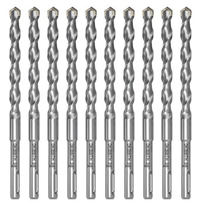 3/8'' SDS Plus Drill Bit Set, 10-Piece, Carbide Tipped, 10mm Diameter, 160mm Leng