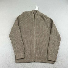Sonoma Sweater Mens Medium Regular Brown Full Zip Long Sleeves NWT