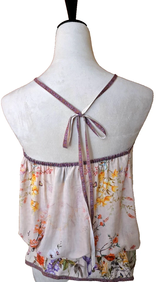 ANALILI Sleeveless Halter Neck Top Small Floral Fairy Sweet Feminine Romantic - Image 4 of 4