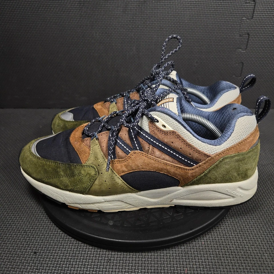 Karhu Fusion 2.0 Shoes Mens Size 13 Navy Brown Olive Suede Mesh Fulcrum F804131 - Image 3 of 4
