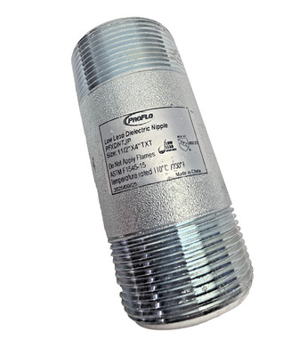 PFXDNTJP, ProFlo Threaded Dielectric Zinc Plated Steel Nipple 1-1/2'' x 4'', New