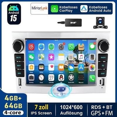 DAB+ 4G+64G Carplay Android 15 Autoradio GPS Für Opel Zafira B Corsa C D Astra H