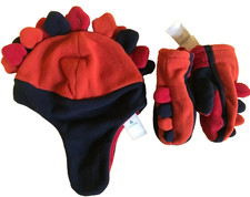 baby Gap NWT Dinosaur Fleece TRAPPER Hat Mitten sz M/L 4-5 yrs Christmas Holiday