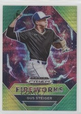 2020 Panini Prizm Draft Picks Fireworks Green & Yellow Hyper Gus Steiger 0o6v