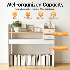 2 Tiers Desktop Bookshelf Office Dorm Desk Organiser Storage Shelf Display Rack