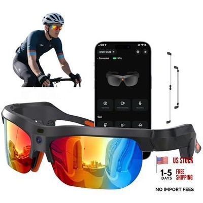AI Smart Glasses - 2026 Upgrade with 20MP Camera, AI Voice Blue & Yellow Lens