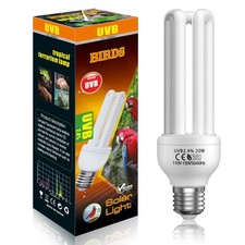 GlowUp 2.4 UVB Bulb for Birds, 20W Compact Fluorescent Light Bulb UVA UVB Li...