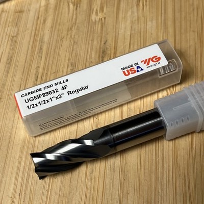 YG-1 UGMF89032 1/2'' Solid Carbide End Mill 4 Flute USA Made 1'' LOC 3'' OAL NEW B2