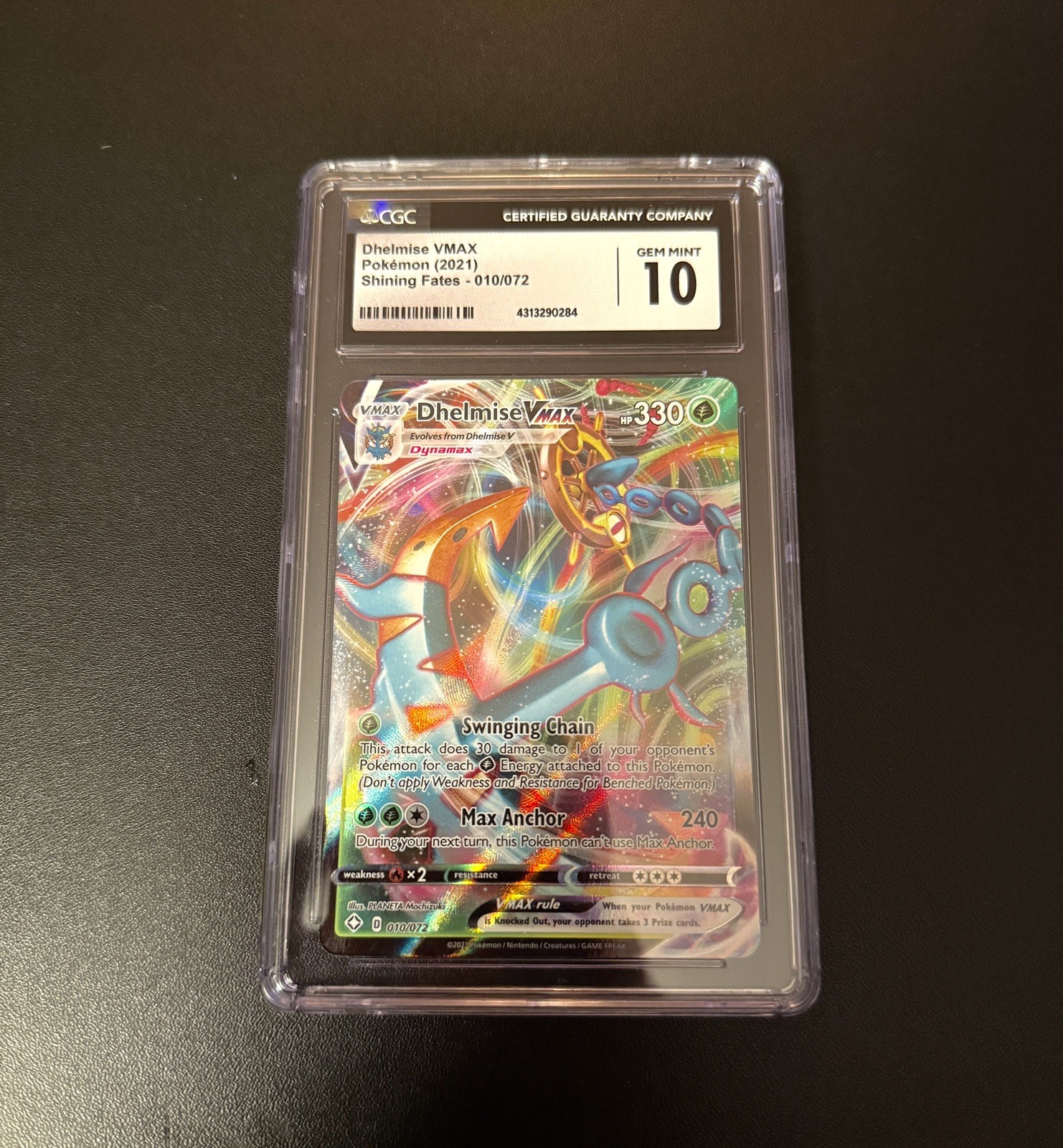 Dhelmise VMAX 010/072 Shining Fates Full Art Ultra Rare Holo Pokémon TCG 2021