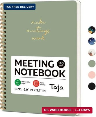 Meeting Notebook for Work, Project Planner, 6.9'' X 9.7'', 140 Pages | Work Notebo
