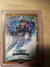 2020-21 O-Pee-Chee Platinum Orange Checkers Kole Sherwood Rookie Auto 06/15
