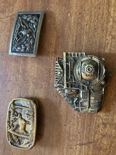 Deer Buck ELK Stag Hunting vintage 1978 solid brass BTS belt buckle plus 2 other