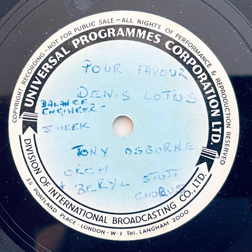 DENIS LOTUS - POUR FAVOUR - RARE 10" ACETATE - JOE MEEK ENGINEERED