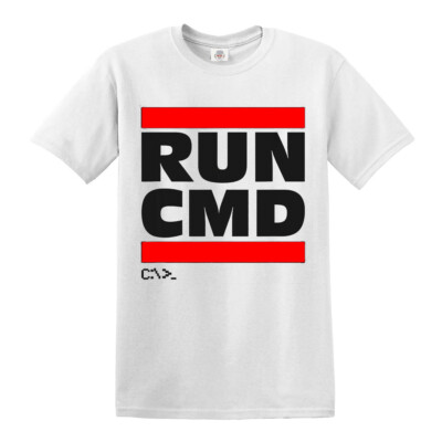 T-Shirt Run CMD Computer Programmierer lustig Geschenk Neuheit Oberteil Shirt