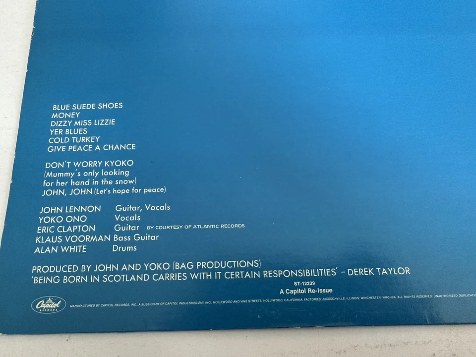 John Lennon Plastic Ono Band Live Peace In Toronto LP Capitol Purple Beatles - Imagem 3 de 4