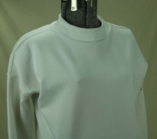 Athleta Denali Pullover Sweatshirt Size XS White Mock Turtleneck Zip Pockets