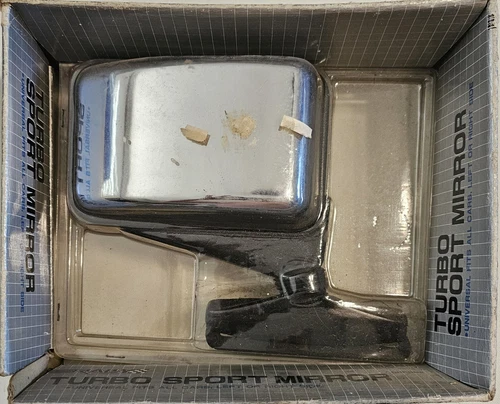 Chrome Turbo Sport Side Door Mirror, Rally # 3524, fits Left or Right