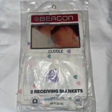 Beacon Baby Cuddle Receiving Blankets 2 Pack 30"x30" NIP