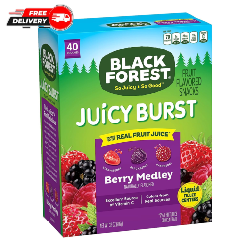 Schwarzwald saftige Burst Obst Snacks, Berry Medley, 0,8 Unzen Beutel, 40 Stück