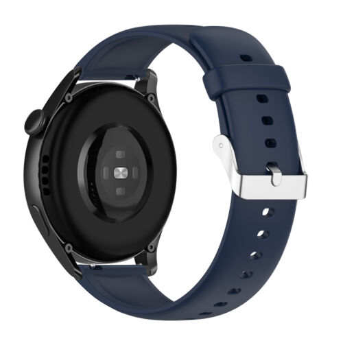 Bracelet pour Huawei Watch 3 Pro Silicone Souple Bleu Nuit - Picture 1 of 6