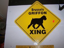 Yellow Aluminum Crossing Sign Brussels Griffon Xing Cross Diamond Street Signal