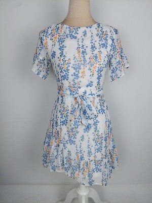 Kleid Dennis Maglić Gr. S 36 weiß Blumen Blusenkleid Party dress floral elegant 