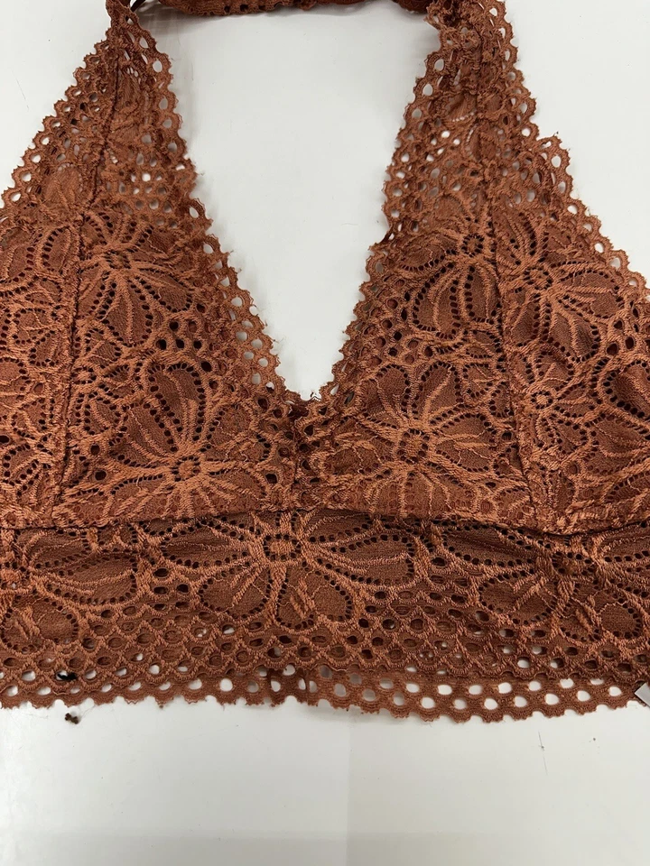 Top halter de encaje naranja talla mediana True by Rue 21 para mujer Foto 2 de 4