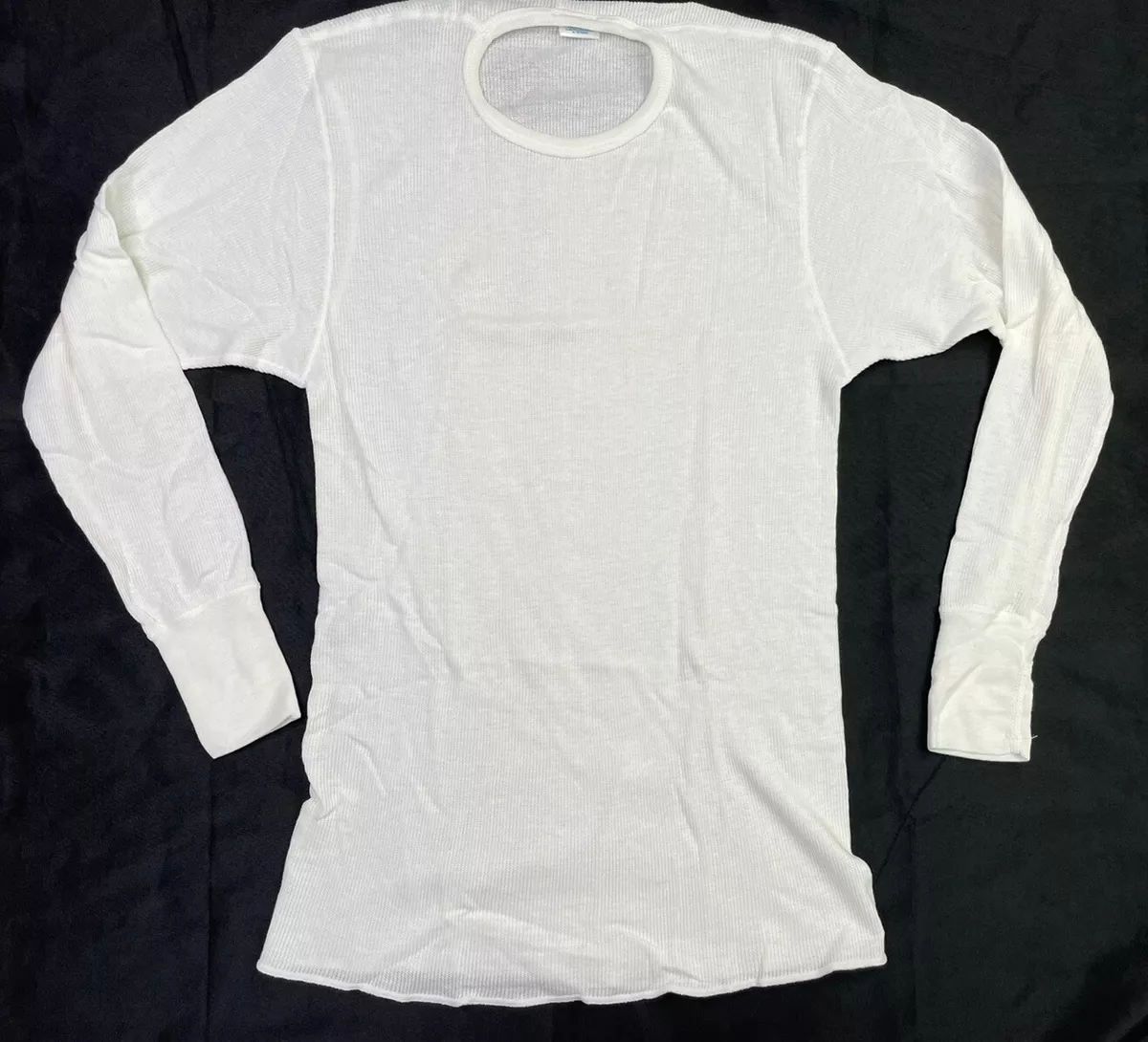 Vintage Jockey Mens Shirt White Size XL XLarge Thermal Underwear Long Sleeve