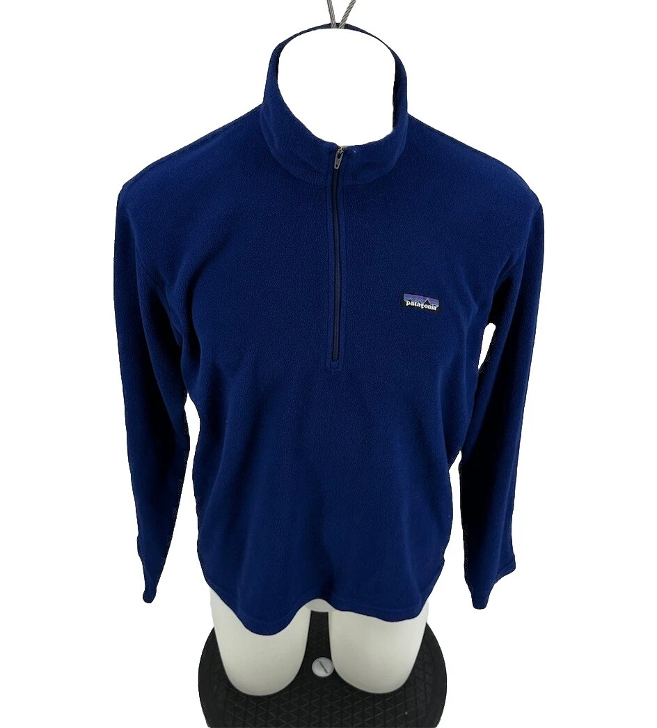 Patagonia Medium Men Cynchilla 1/4 ZIP High Neck Fleece Top Outdoor Blue Q13