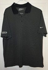 Nike Golf Tour Performance Dri-Fit Polo Men's Size Large Black  White Striped
