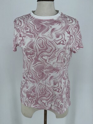 Primark Women s T Shirt Light Pink Tie Dye Print Size S
