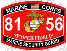 STICKER USMC MOS 8156 MARINE SECURITY GUARD ooo USMC Lisc No 20187